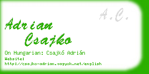 adrian csajko business card